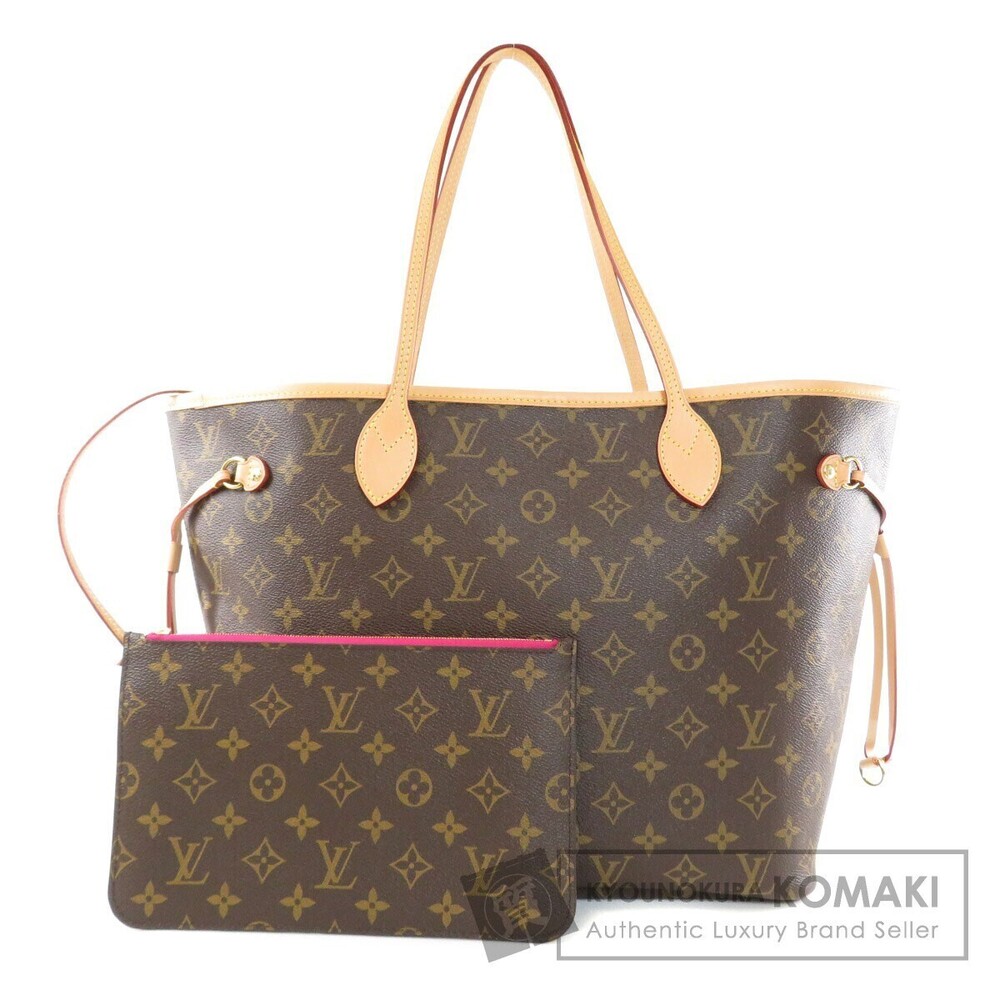 Louis Vuitton Neverfull Tote Bag Pouch Monogram Canvas Brown